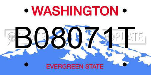 B08071T Washington License Plate