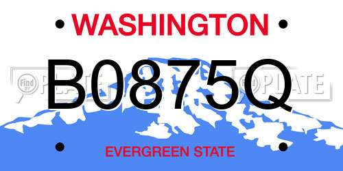 B0875Q Washington License Plate