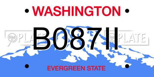 B087II Washington License Plate