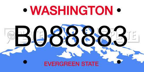 B088883 Washington License Plate