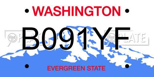 B091YF Washington License Plate