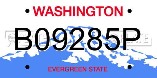 B09285P Washington License Plate