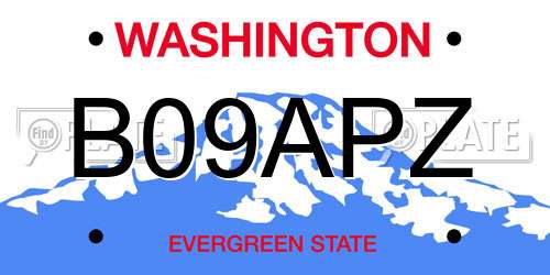 B09APZ Washington License Plate