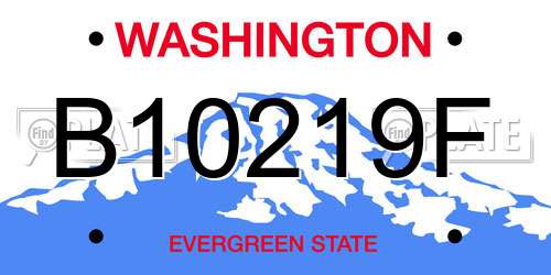 B10219F Washington License Plate