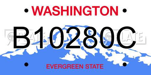 B10280C Washington License Plate