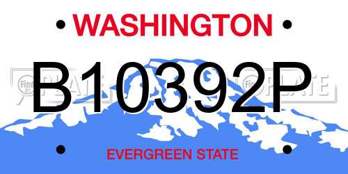 B10392P Washington License Plate