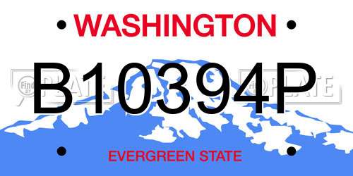B10394P Washington License Plate