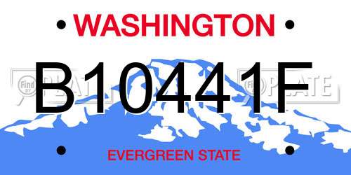 B10441F Washington License Plate