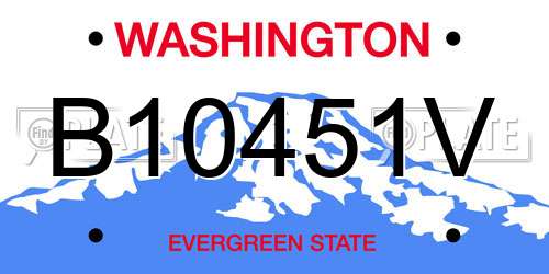 B10451V Washington License Plate
