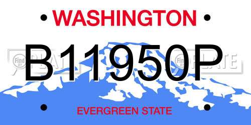B11950P Washington License Plate