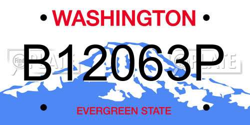 B12063P Washington License Plate