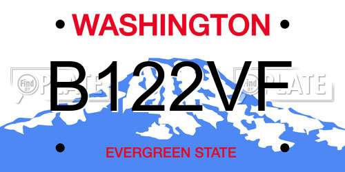 B122VF Washington License Plate