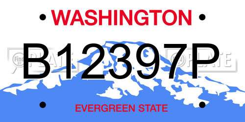 B12397P Washington License Plate