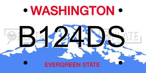 B124DS Washington License Plate