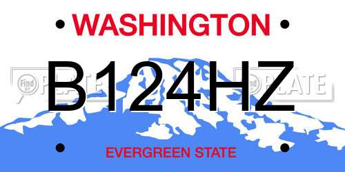B124HZ Washington License Plate