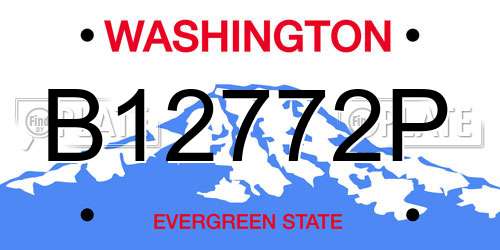 B12772P Washington License Plate