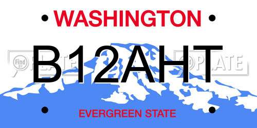 B12AHT Washington License Plate