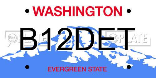 B12DET Washington License Plate