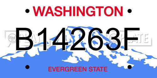 B14263F Washington License Plate
