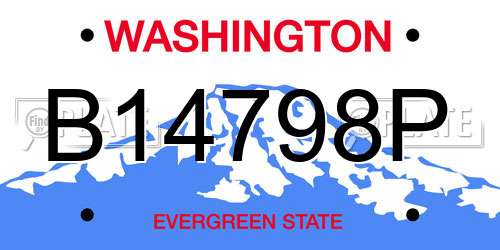 B14798P Washington License Plate