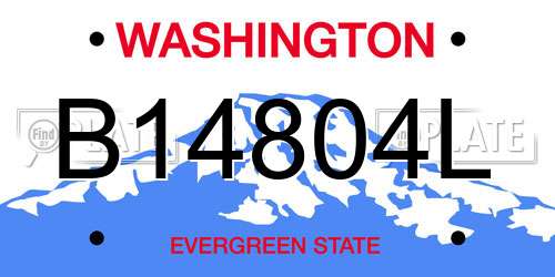 B14804L Washington License Plate