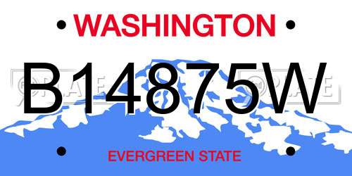 B14875W Washington License Plate