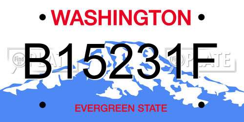 B15231F Washington License Plate