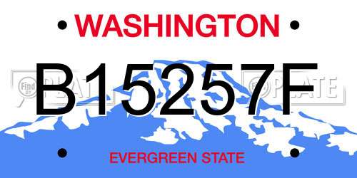 B15257F Washington License Plate