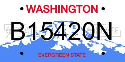 B15420N Washington License Plate