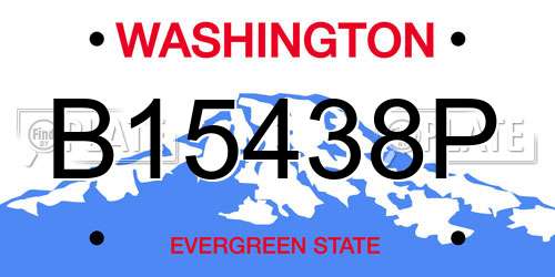 B15438P Washington License Plate
