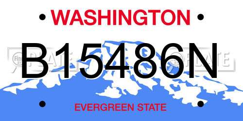B15486N Washington License Plate