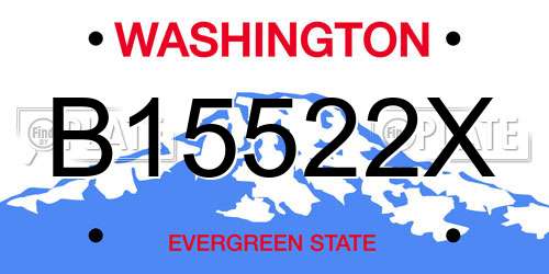 B15522X Washington License Plate