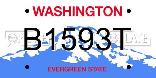 B1593T Washington License Plate