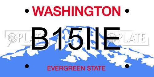 B15IIE Washington License Plate