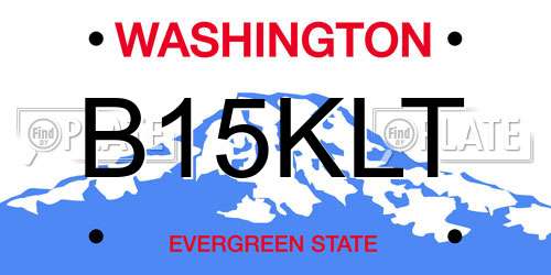 B15KLT Washington License Plate