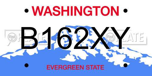 B162XY Washington License Plate