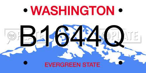 B1644Q Washington License Plate