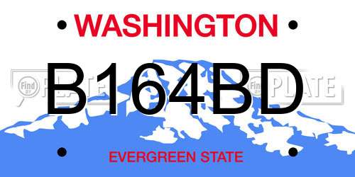 B164BD Washington License Plate