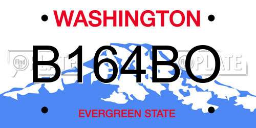 B164BO Washington License Plate