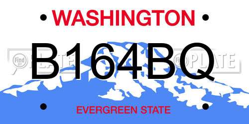 B164BQ Washington License Plate
