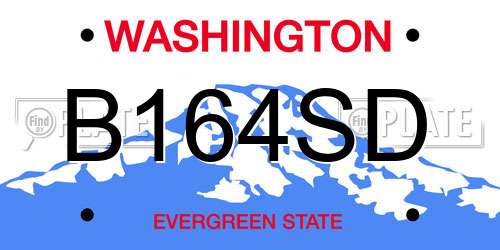 B164SD Washington License Plate