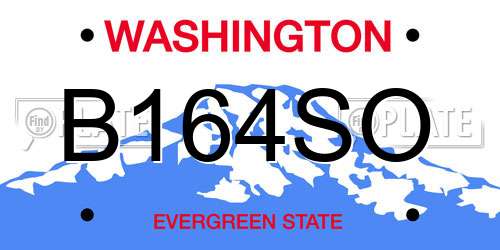 B164SO Washington License Plate