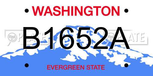B1652A Washington License Plate
