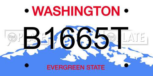 B1665T Washington License Plate