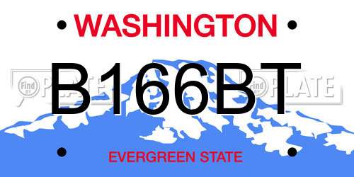 B166BT Washington License Plate