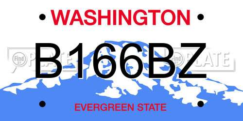 B166BZ Washington License Plate
