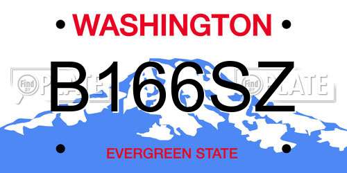 B166SZ Washington License Plate