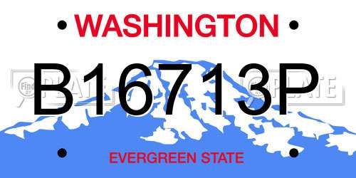 B16713P Washington License Plate