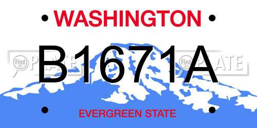 B1671A Washington License Plate