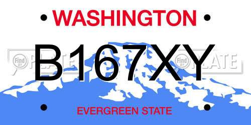 B167XY Washington License Plate